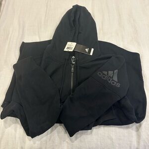 Adidas XL Black Logo Zip Up - Size XL